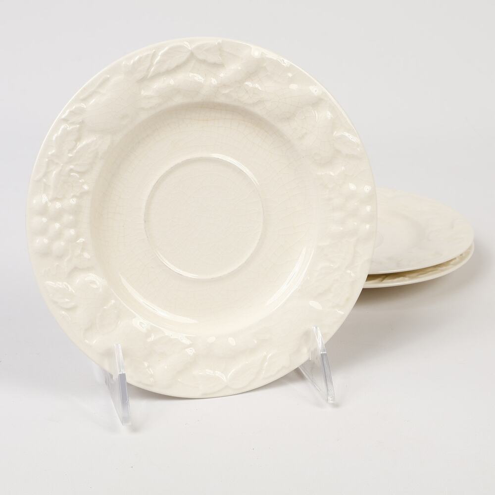 Lot of 3 Corning Designs Japan Vineyard Trellis 6-1/2" Ceramic B&B Plates White